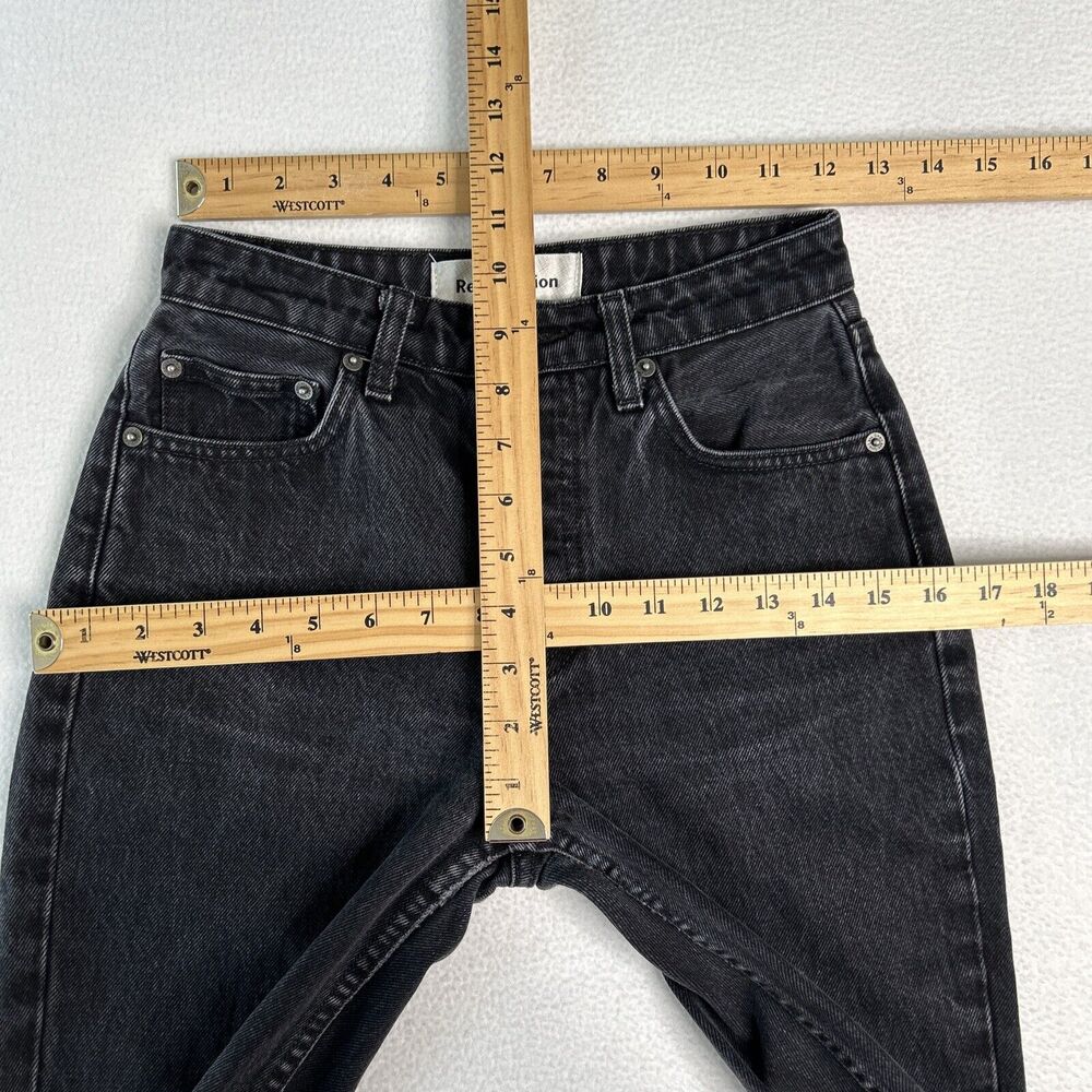 Reformation Women's Size 24 Skinny French Jean High Rise Button Fly Charcoal - Picture 2 of 9